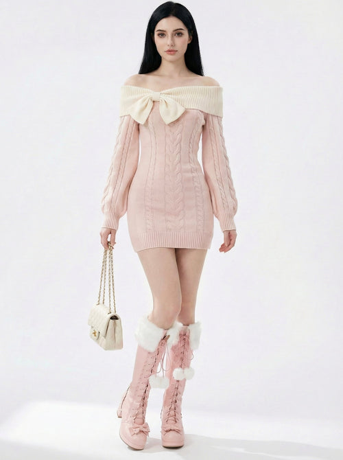 Adorable Princess Bow-Detailed Knee-High Boots